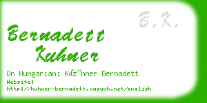 bernadett kuhner business card